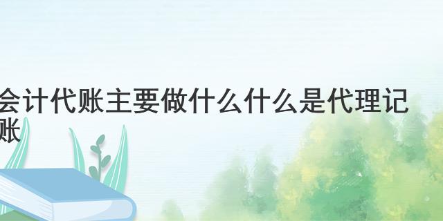 开云体育 开云平台会计代账主要做什么 什么是代理记账(图1)
