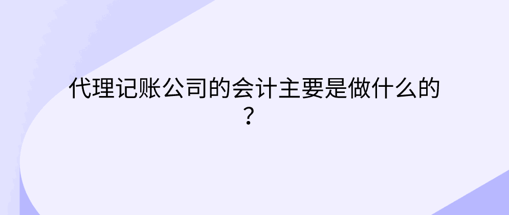开云 开云体育官网代理记账公司的会计主要是做什么的？(图1)