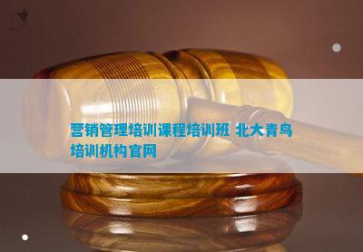 Kaiyun 开云营销管理培训课程培训班 北大青鸟机构官网(图1)